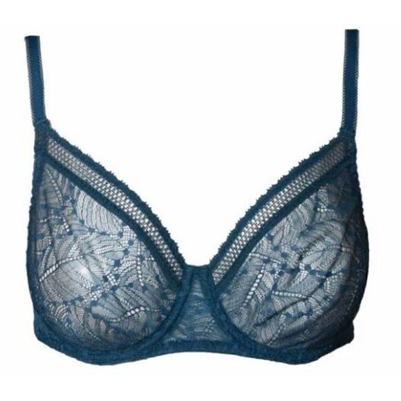 Simone Perele NWT Comete Moulded Bra Mystery Blue underwire Sz 32D - Picture 1 of 6